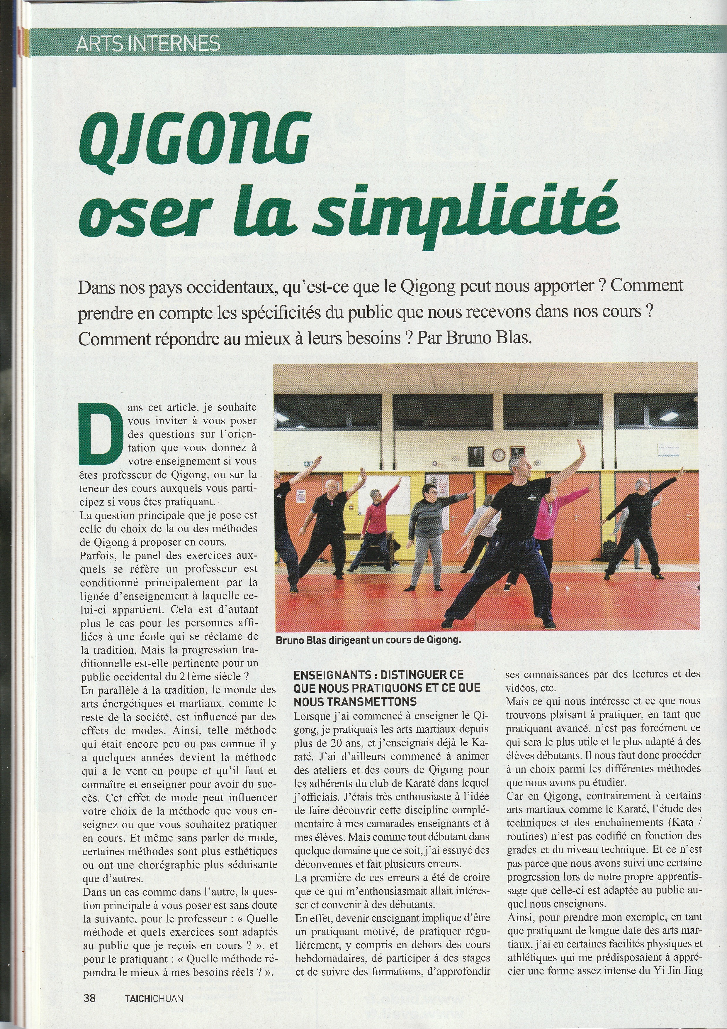 Article "Qigong, oser la simplicit&eacute;"